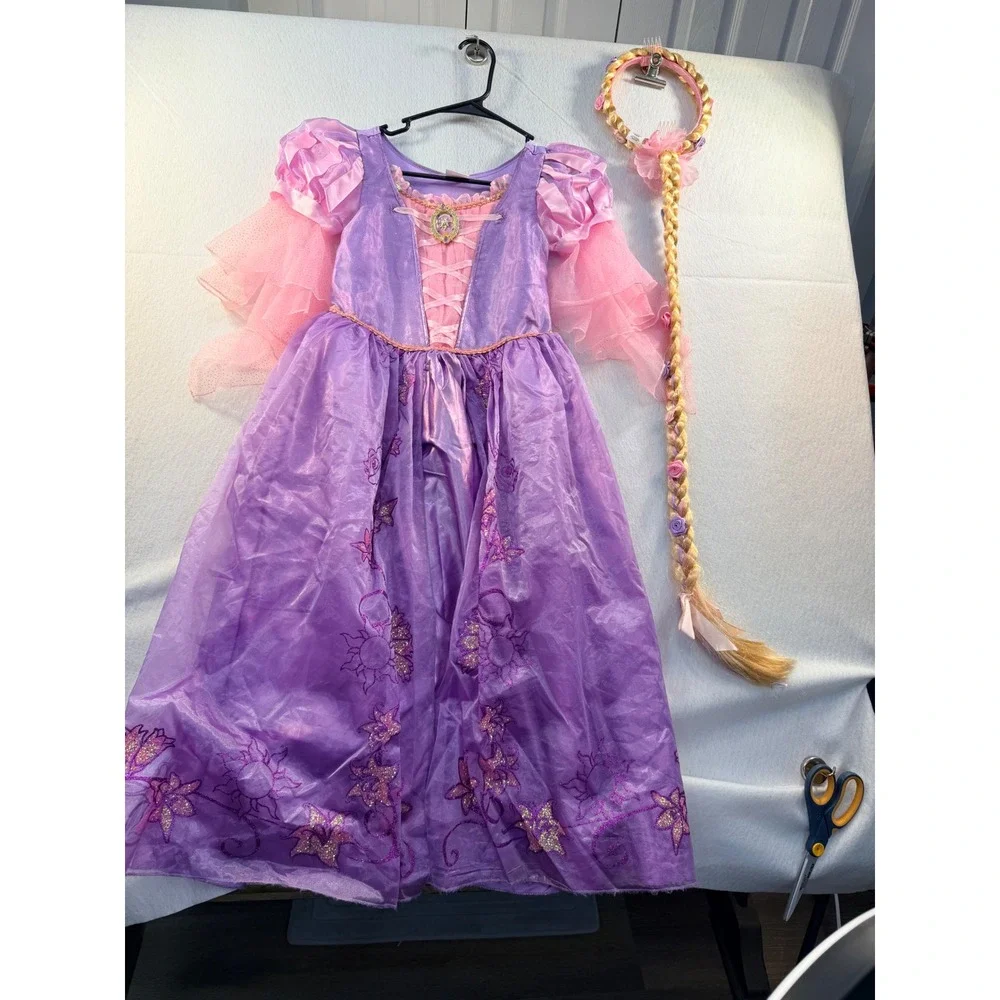 Disney Store Rapunzel Tangled Costume Dress Braided Headband 9/10 Purple Kids